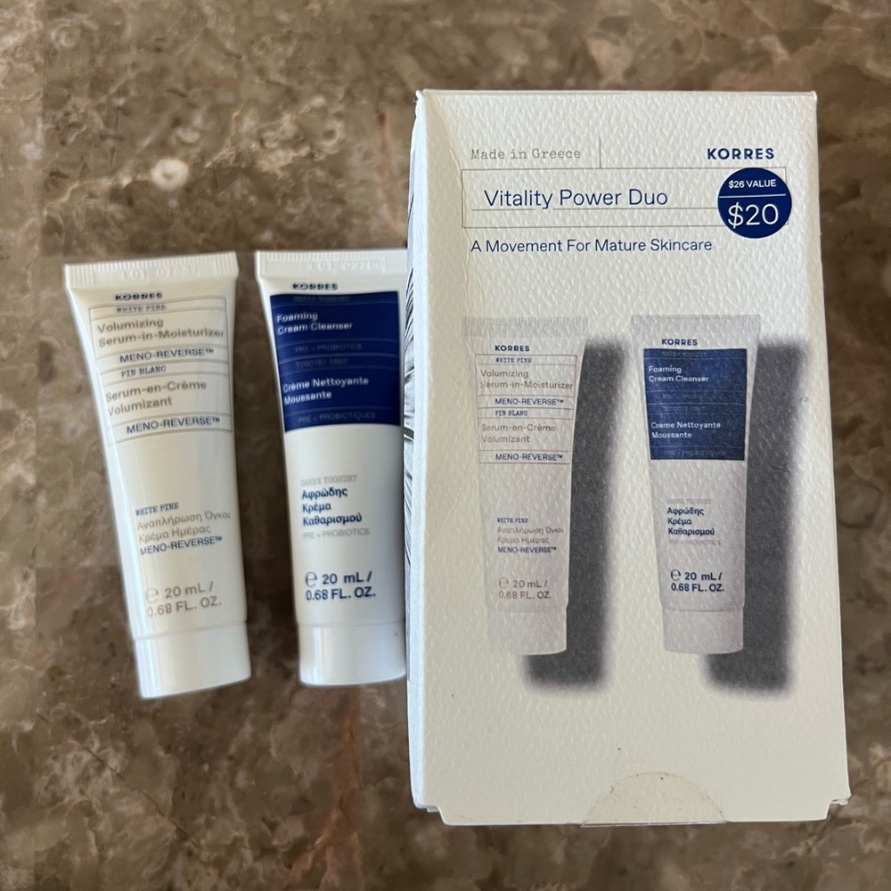 KORRES Vitality Power Duo Volumizing Serum In Moisturizer And Foaming Cleanser
